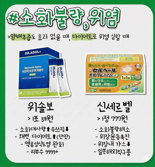 증상별로 먹는 사이다소화제