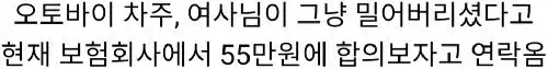 CCTV) 55만원에 합의 보자는 차주.
