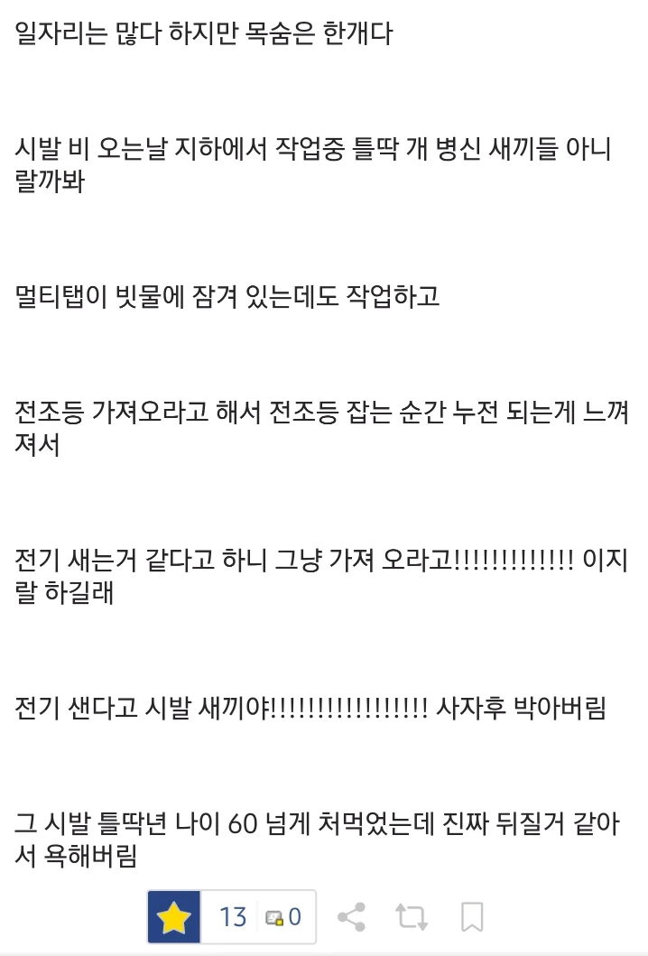 노가다하다가 60살에게 쌍욕 박아버렸다는 노가다갤러 (2)