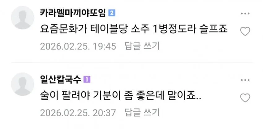 젊은 애들이 술을 안먹어서 힘든 사장님들