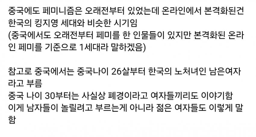 중국 1세대 페미니스트들 현 상황