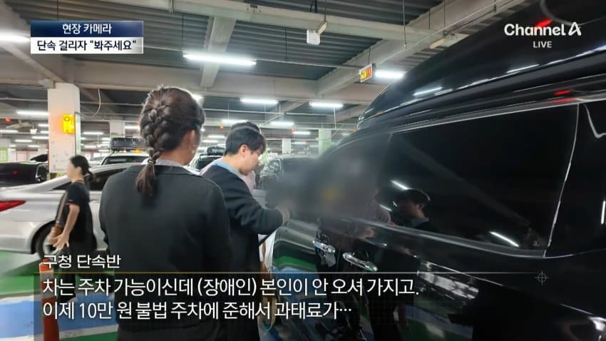 채널a) 주차하려고 장애인 차량인 척...황당 실태 (6)