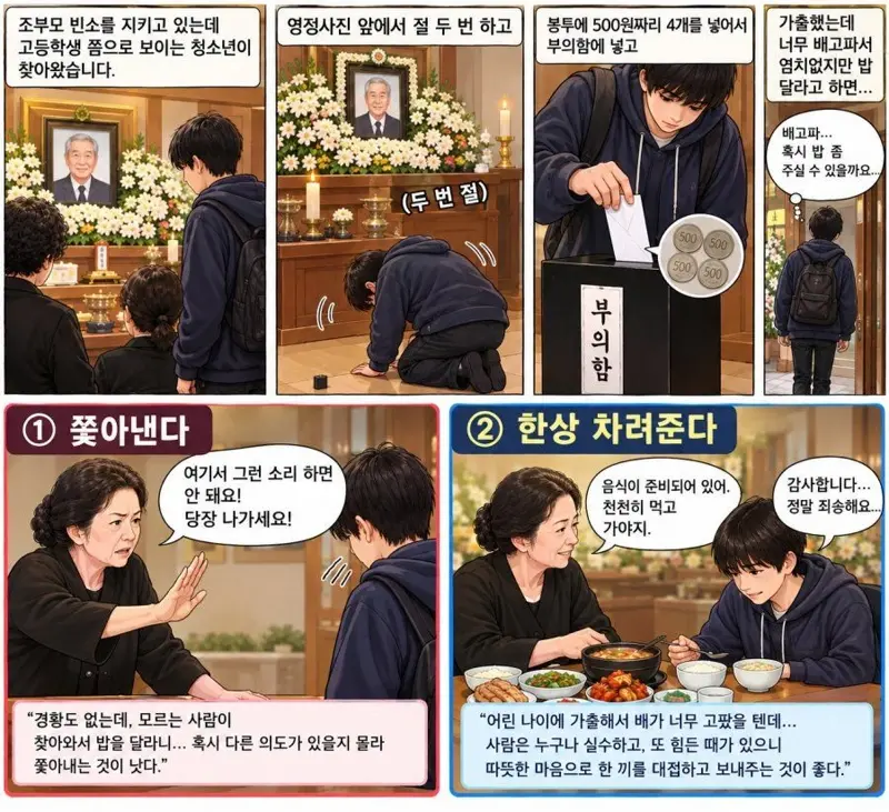 장례식장 빈소에 가출 청소년이 밥 달라고 찾아옴 (2)