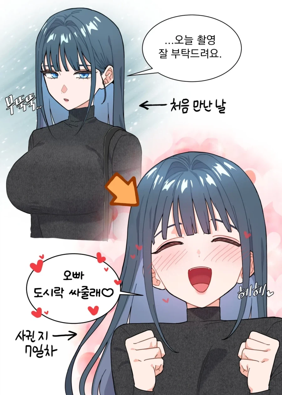 사귄지 7일만에 메가데레가 되는 쿨뷰티 여배우.manhwa