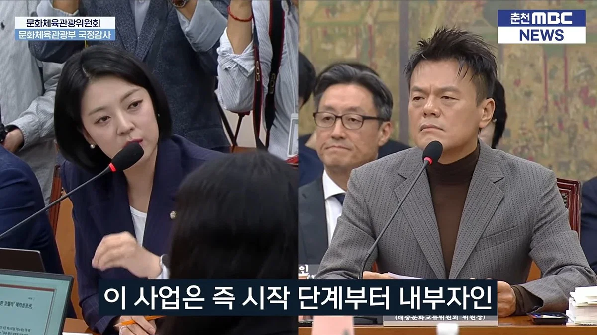 오늘 국감에 나와서 배현진 질문받는 박진영 (페노메논 관련) (4)