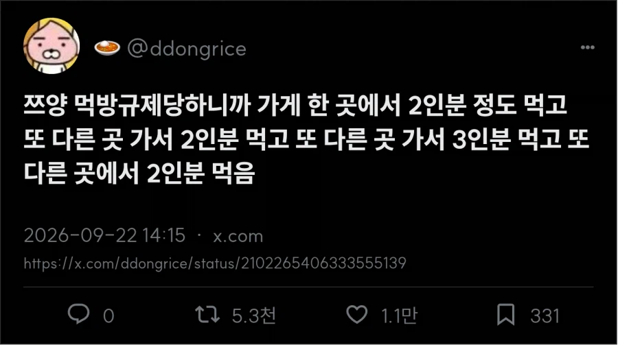 대식 컨텐츠가 막힌 쯔양의 차선책.