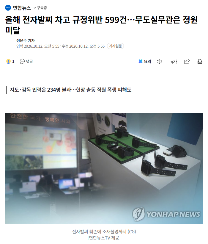 전자발찌 대상자 총 5,273명 전담 인력 234명 / 1인당 관리 인원 약 20.4명