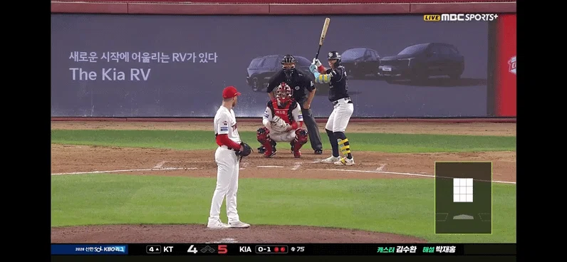 [KBO] 좀 너무했다는 kt : 기아전 안현민 3연타석 사구 장면 (2)
