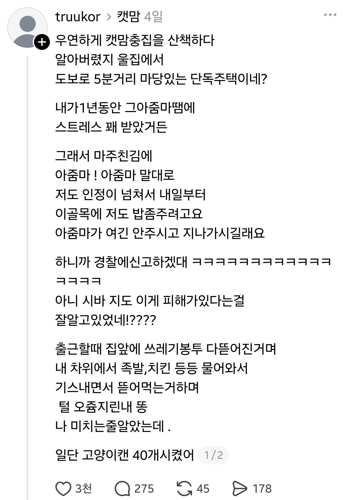 미친놈은 개미친놈처럼 상대해야함