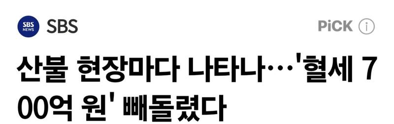산불 현장마다 나타나…'혈세 700억 원' 빼돌렸다