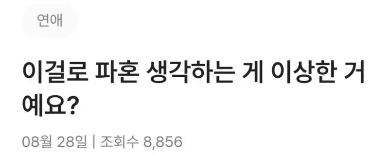 남친과 파혼 고민중인 여자