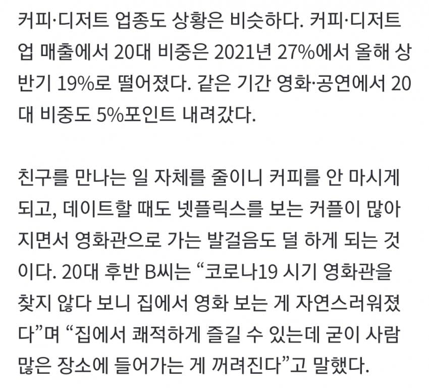 개강해도 술 안먹고, 영화관 대신 넷플릭스…20대 소비시장 이탈 (5)