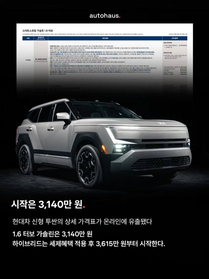 투싼 신형 가격 유출 (2)