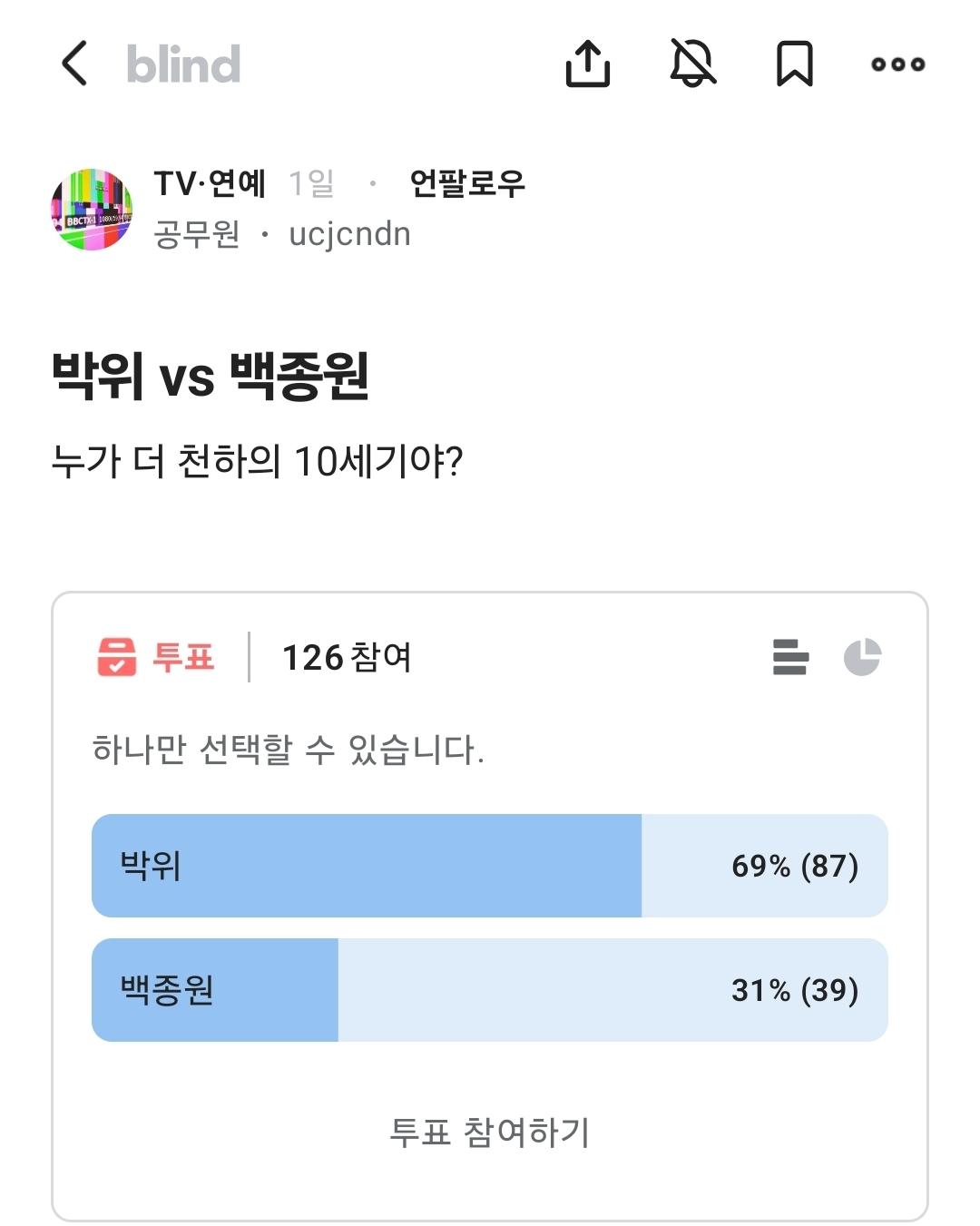 (속보)벡중원회사 블라인드 직원반응 (3)