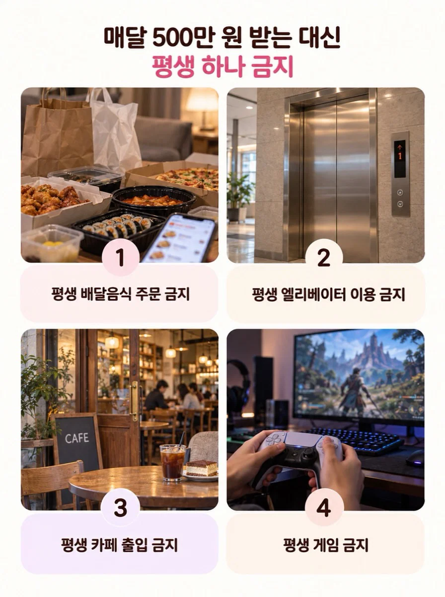 매달 500만 원 받는 대신 평생 하나 금지...