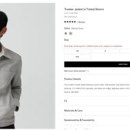 Theory 26SS Men Tinted Denim Mod Trucker Jacket