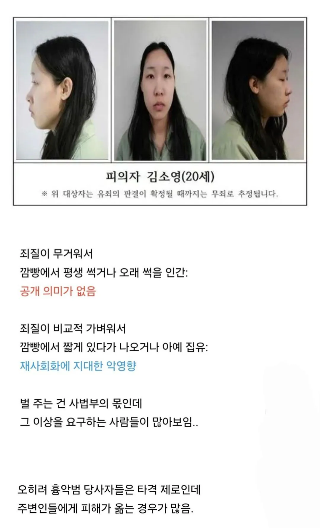 싱글벙글 학계에서 지적하는 피의자 신상공개 문제점 (8)