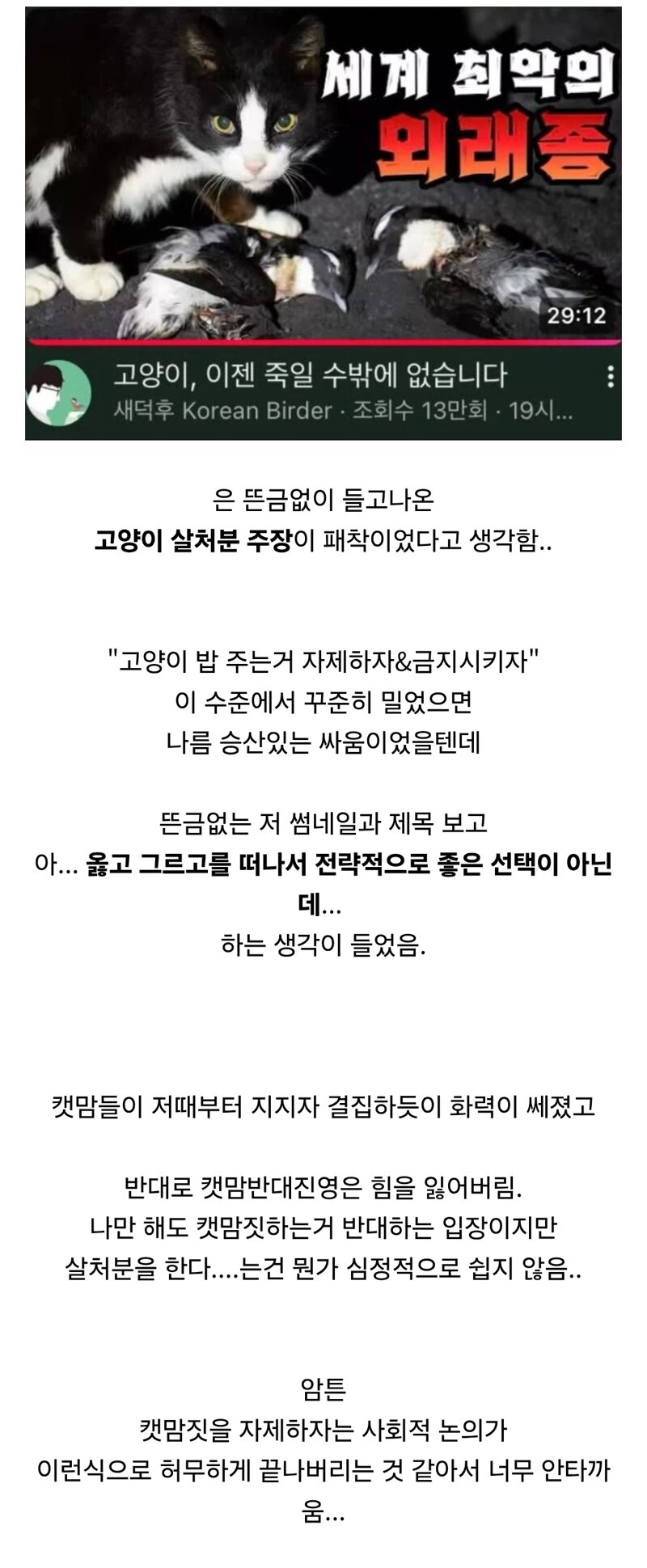 새덕후 vs 수의사 길고양이 살처분 공중파 토론회 결과가 큰 파장을 부른 이유 (4)