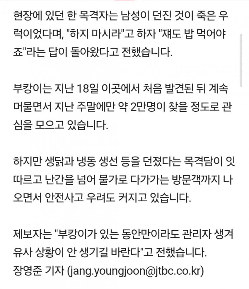 "우럭 먹자~" 부캉이에 생선 투척한 부산 시민 (2)