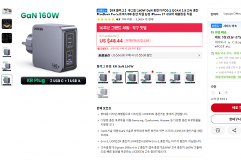 [알리] 유그린(Ugreen)160W GaN PD3.1 QC4.0 3.0 충전기