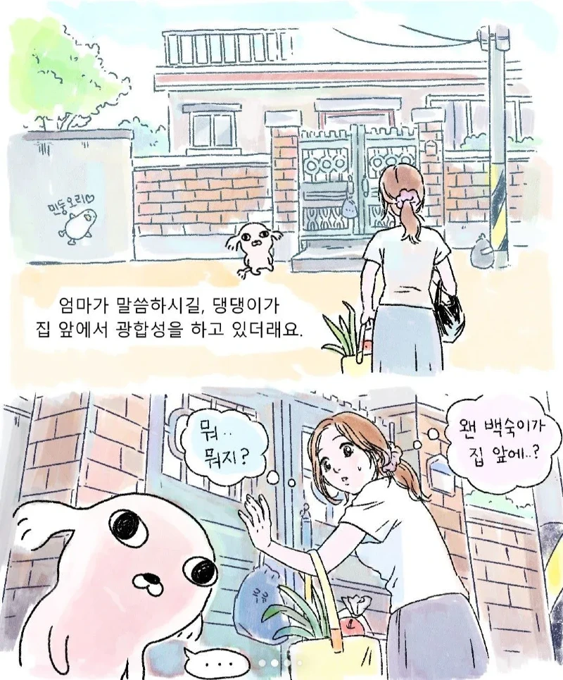 갑자기 찾아온 모르는 강아지.toon