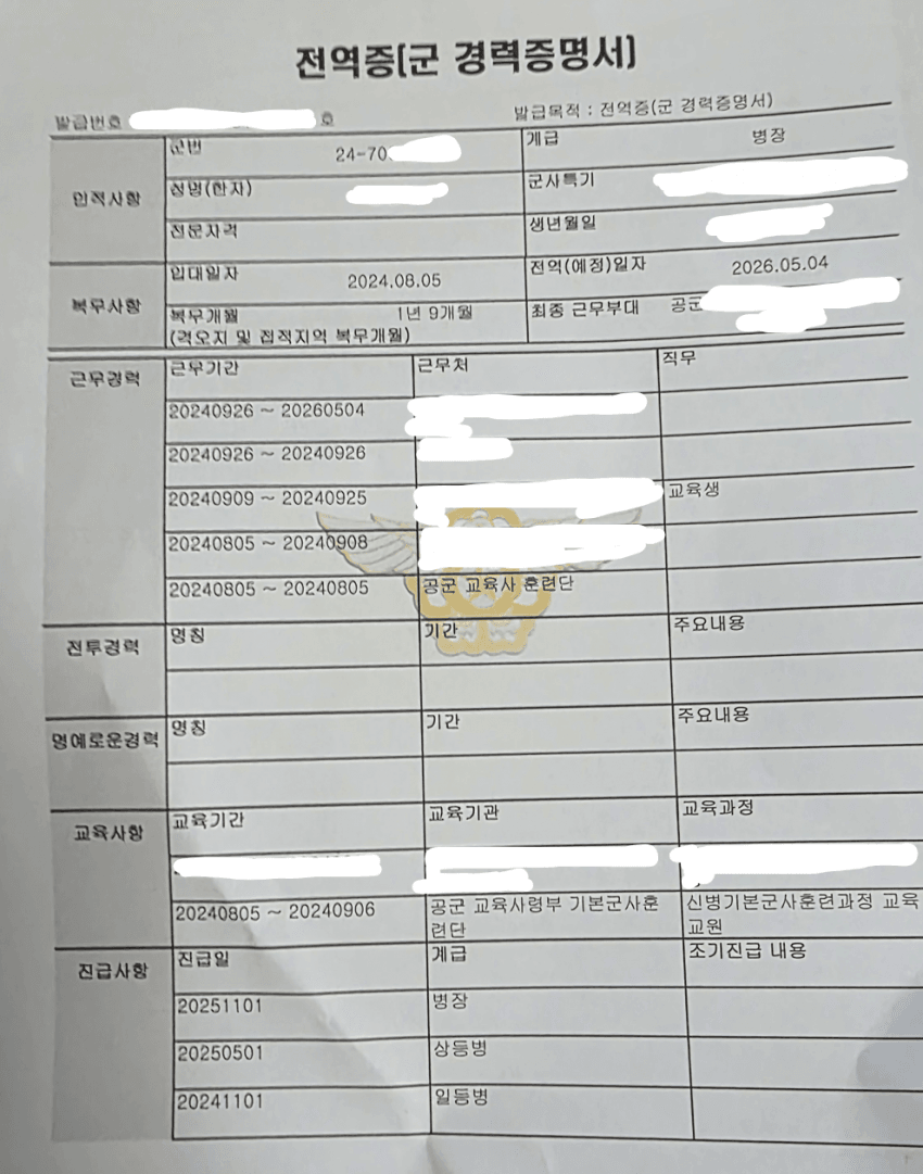 고아 징병을 이미 하고 있는 한국 군대 (2)