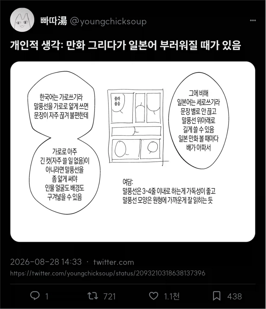 만화 말풍선 볼 때마다 일본이 부럽다는 한국인