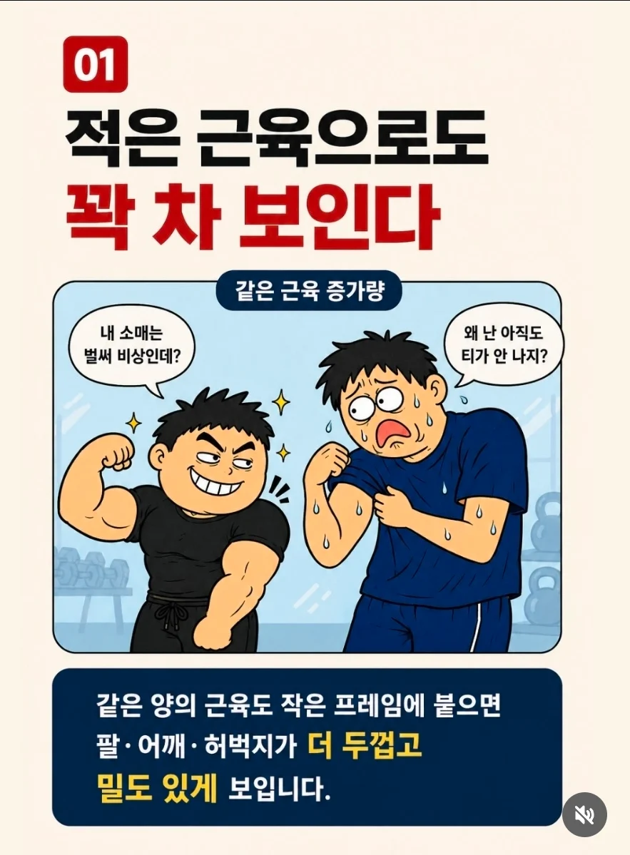 키가 작으면 헬스에 유리한 이유