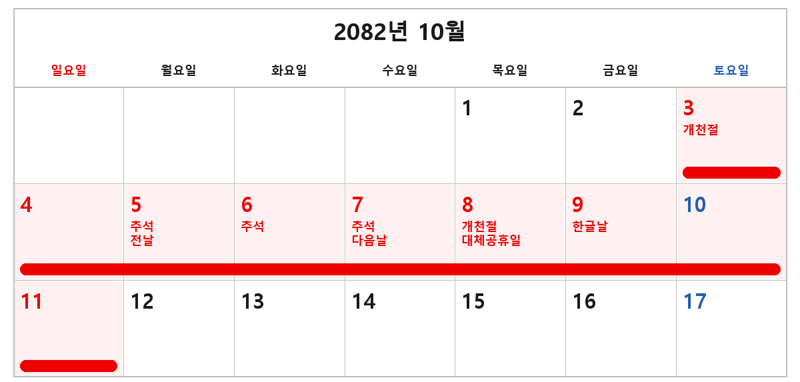 대한민국 건국이래 역대급 추석연휴. (2)