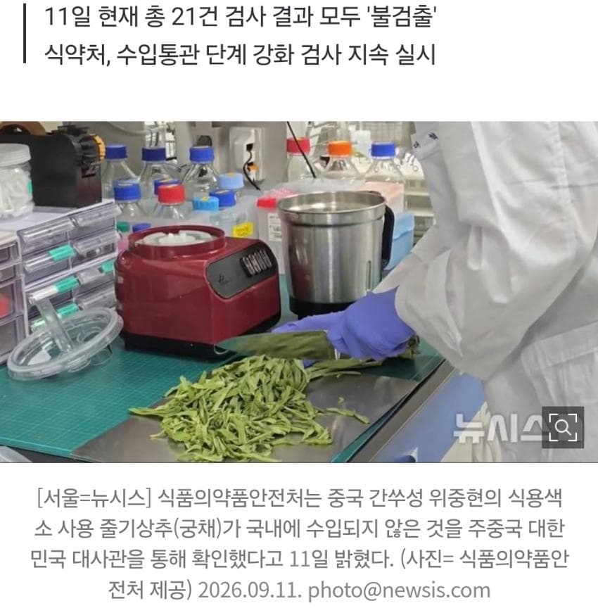 식약처 "논란 된 중국 색소상추, 국내 수입 없어 (2)