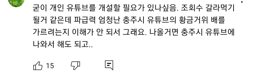 충주시 유튜브가 버젓이 있는데 굳이 개인 유튜브 만들어서 말이 많은 이번에 당선된 충주시장 (7)