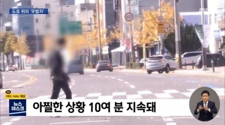 와들와들 도로에서 행패부리는 만취남 (3)