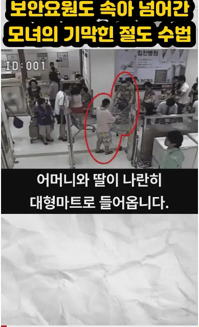 어느모녀의 49만 9천원어치 마트 상습절도 수법