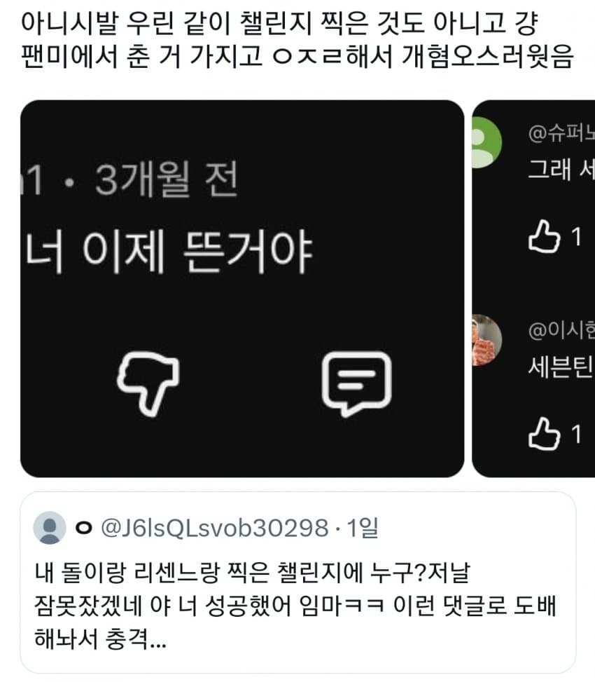 민심 돌아서게 만든 리센느 일부 팬들 댓글들 (2)