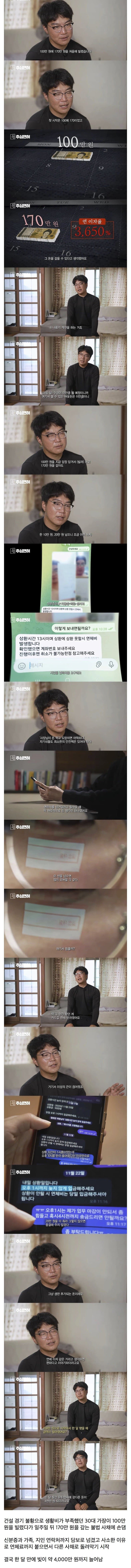 100만원이 초고리 사채가 되는 과정