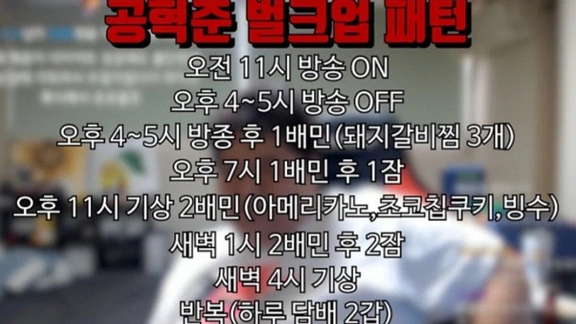 어떤 초고도비만인 인방인의 하루일과