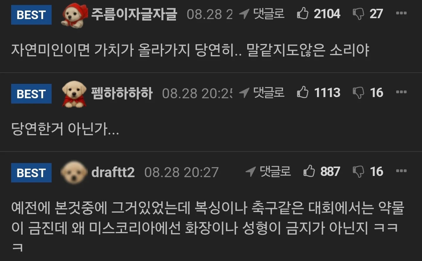 "성형 안했으면 가치 올라가나" 일침... 남초 반응 (2)