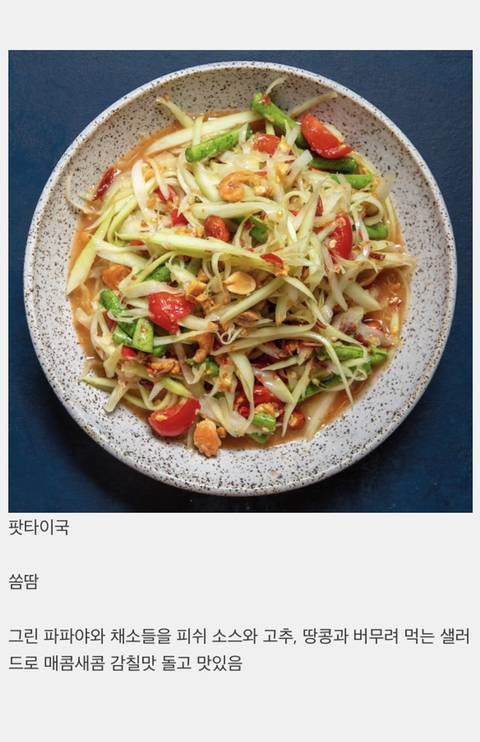 전 세계 나라들의 대표 샐러드