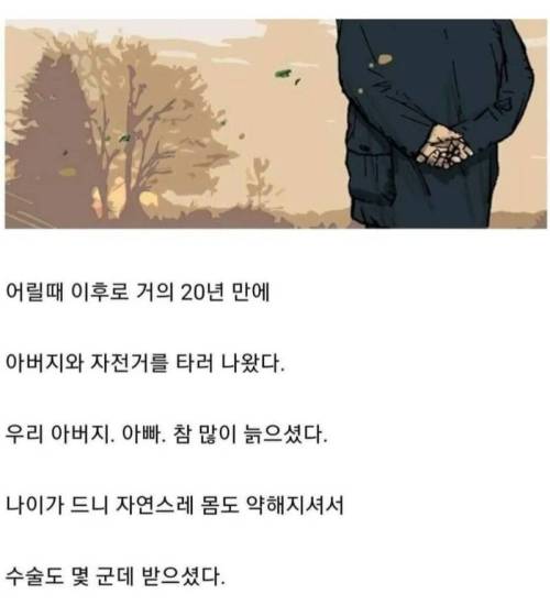 자전거와 아버지의 등