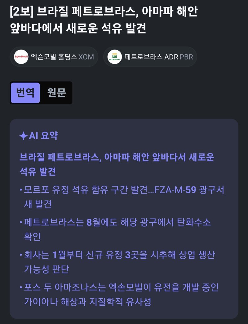브라질 앞바다에서 새로운 석유 발견