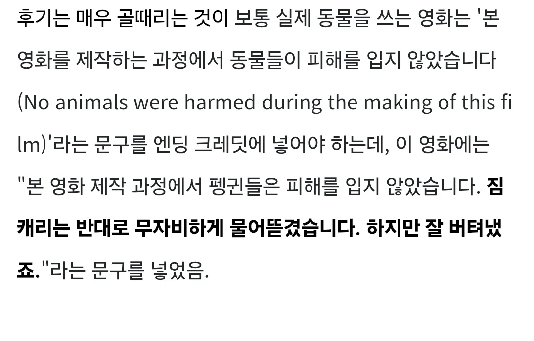 실제 동물을 이용해 촬영한 영화 (5)