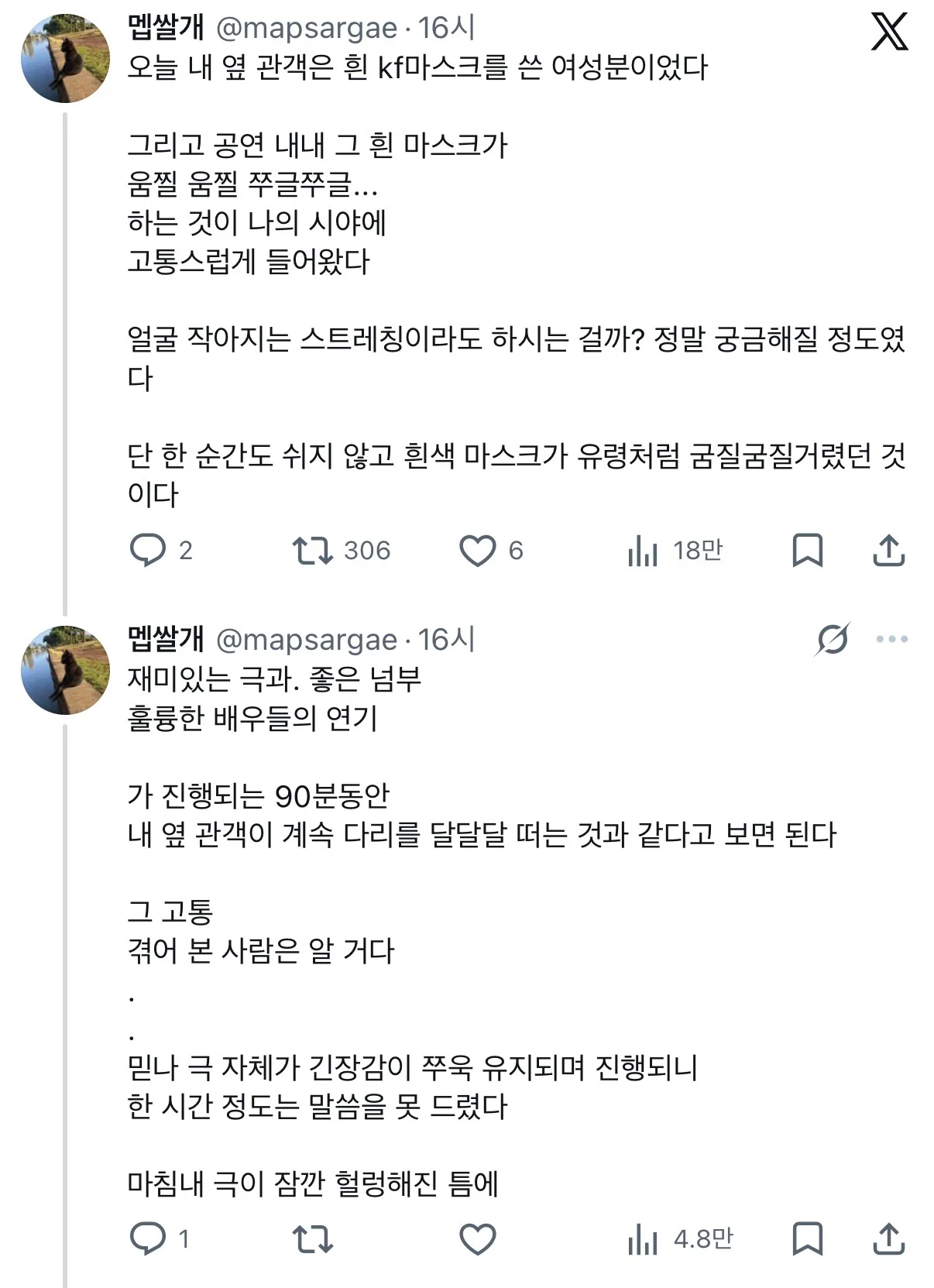 사람들이 무슨 패러디인 줄 알았다는 관극 후기.... (2)