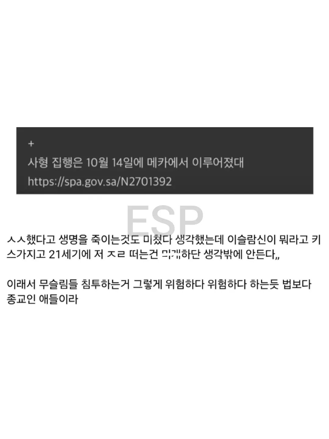 모스크안에서 외설적 행위를 저질렀다고 사형당했다는 방글라데시인 (3)