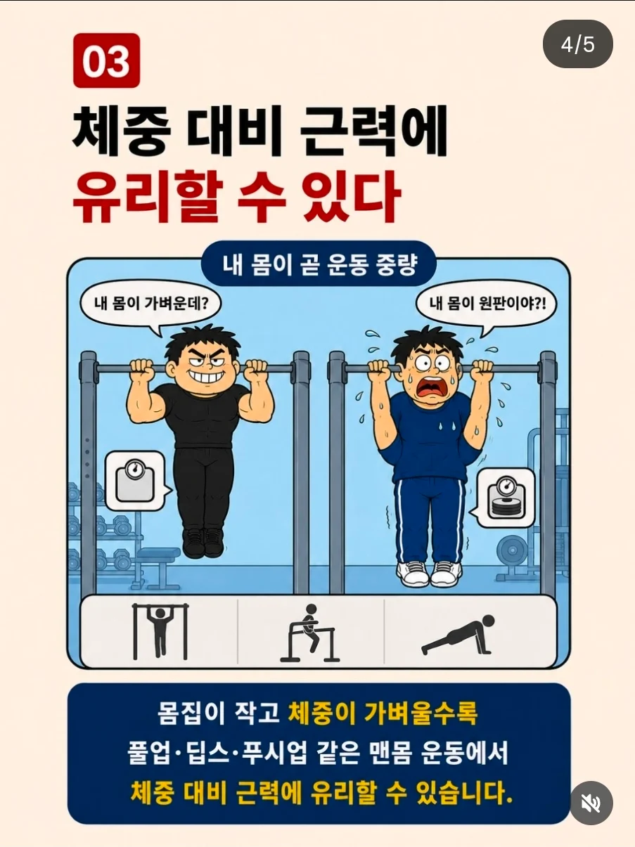 키가 작으면 헬스에 유리한 이유 (3)