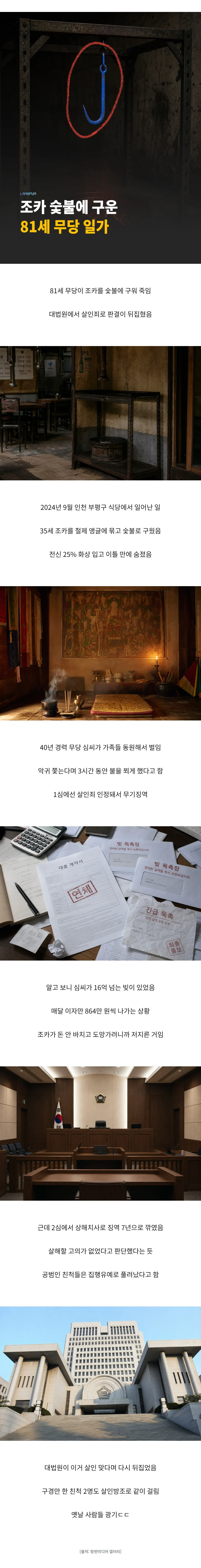 조카 숯불에 구워 죽인 81살 무당