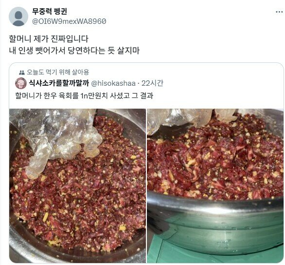 한우 육회를 1n만원 어치 산 할머니 (5)