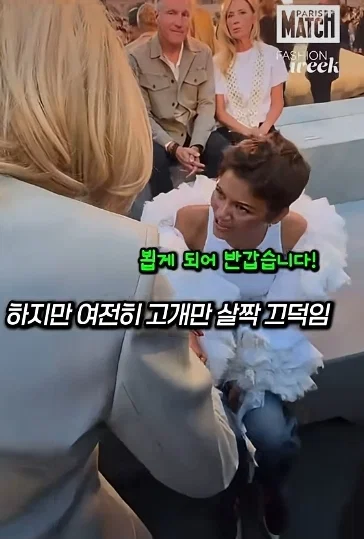 젠데이아 앉은채로 영부인과 인사해서 논란 (5)