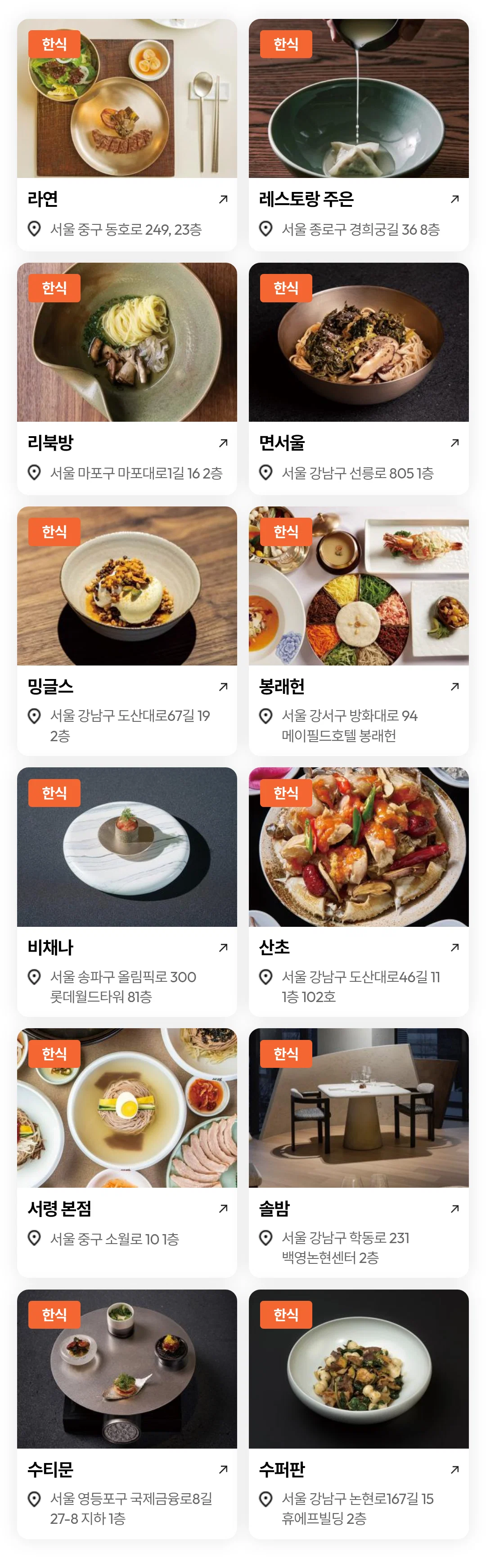2026 서울 미식 100선 가게 모음 (3)