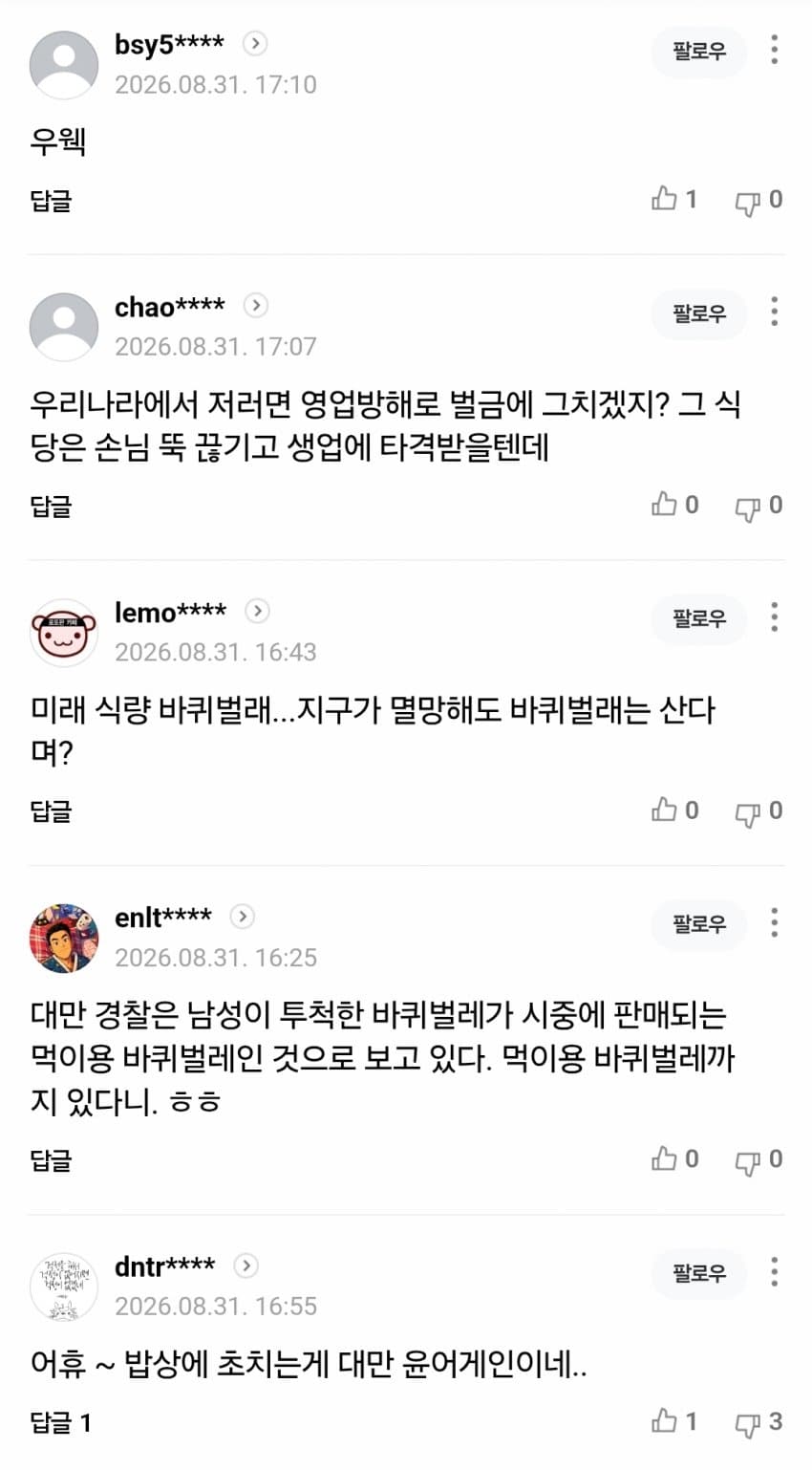 파닥파닥 바퀴벌레 100마리 식당에 던지고 도주…대만 엽기 테러 (2)