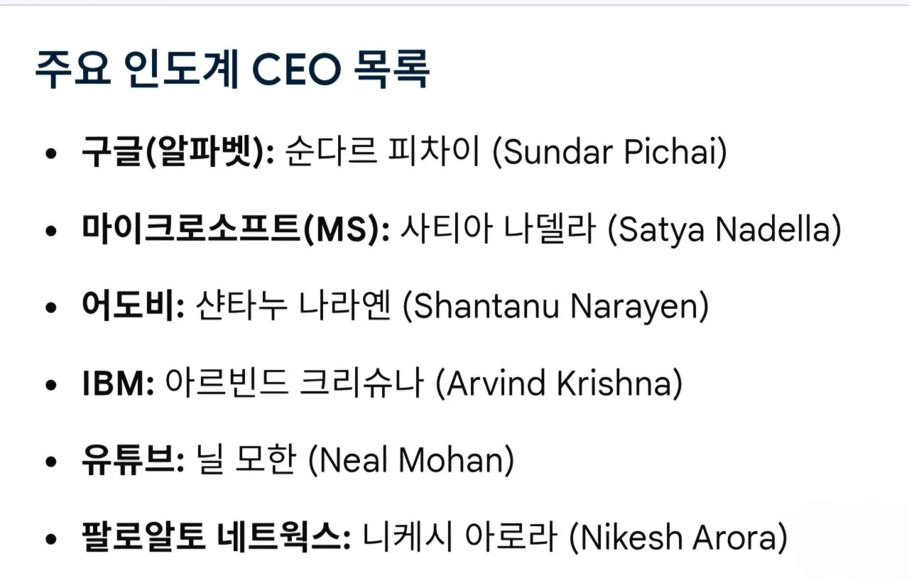 인도인들이 미국 대기업의 CEO 로 선호되는 이유